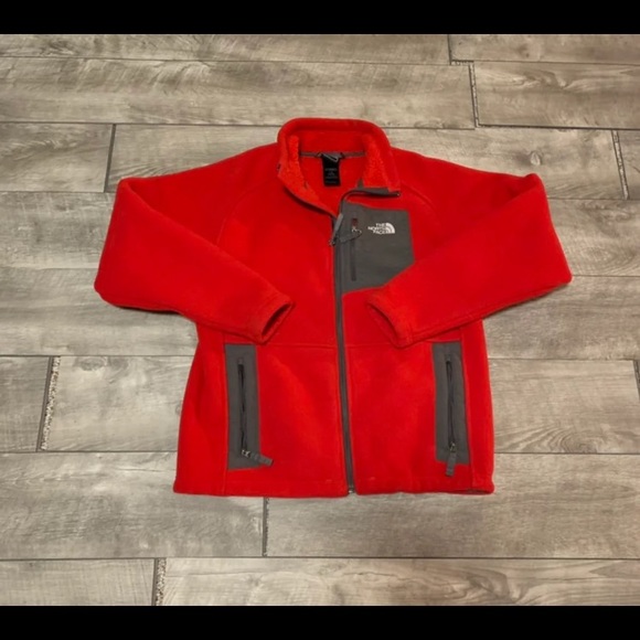 North Face Boys Red Fleece Jacket Large